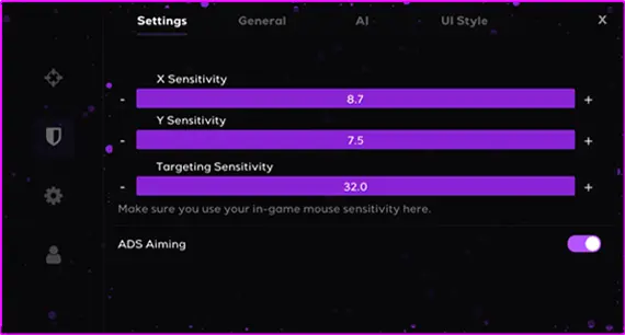 Fortnite AI Aimbot Configuration Panel
